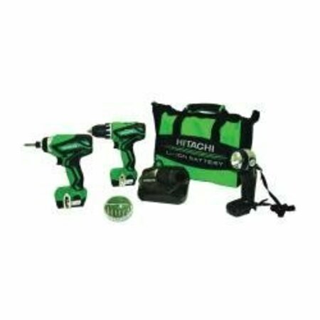 METABO HPT Hitachi Combination Tool Kit, Battery Included, 12 V, Lithium-Ion KC10DFL2